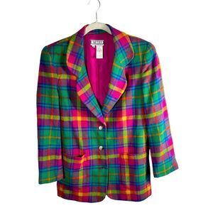 Vintage 1990s Matter of Degrees Multi Color Wool Blend Blazer
